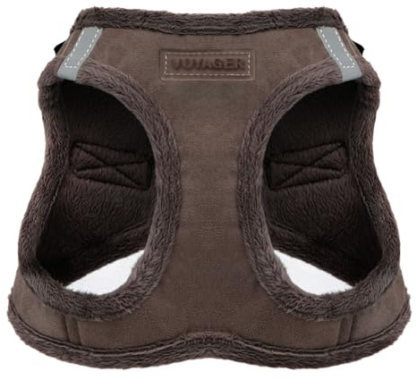 Voyager Step-In Plush Dog Harness by Best Pet Supplies - Step In Vest Harness for Small and Medium Dogs, Soft Plush, Chocolate, size S - Chest: 14.5 - 16