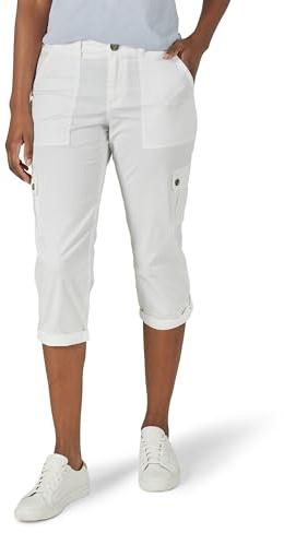 Lee Women's Ultra Lux Comfort with Flex-to-Go Cargo Capri Pant White '8