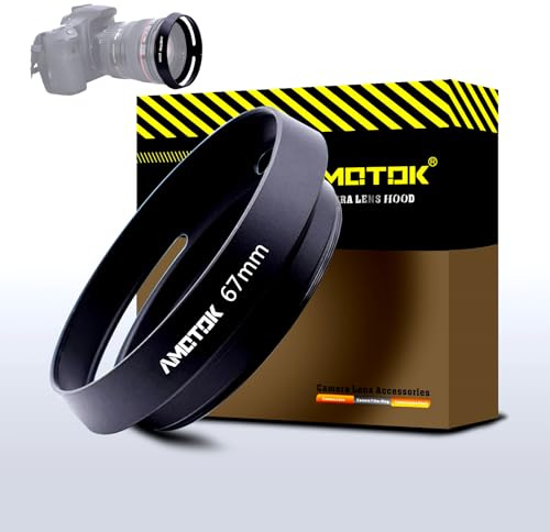 67mm Kamera-Gegenlichtblende,kompatibel mit Allen Marken Ø67mm.Beispiel AF-SNikkor 28mmf/1,8 G,EF 70–300mm/4–5,6 LISUSM,EF100mmf/2,8 LISUSM,67mm Objektivdeckel der Kamera(Gratis Geschenk)