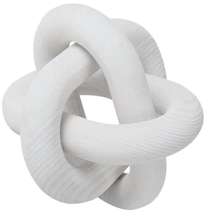 HAN-LBG Decoro con Nodo in Legno a 3 Maglie, Oggetto Decorativo a Maglie a Catena da Oggetto Moderno in Legno Intagliato a Mano Artigianato d'Arte per Tavolino da caffè d'ingresso Vassoio Rustico