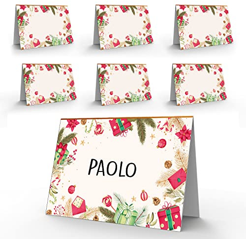 Segnaposto Natalizio Elegante - 40 Segna Posto Natale e Capodanno per Tavolo Originale - Segnaposti Tavola Natalizi Originali