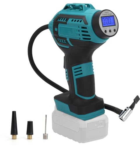 Compresseur sans fil pour Makita 18 V batterie - Compresseur d'air sans fil - Pompe à air électrique pour vélo/voiture/ballon - 130 PSI - Arrêt automatique - Lampe LED (livré sans batterie et sans