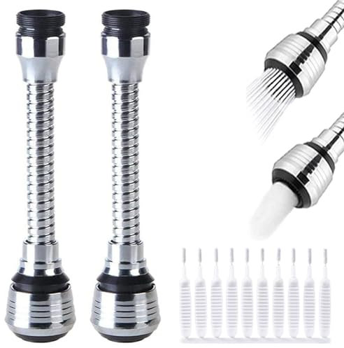 Doccino Per Lavandino Cucina,Aeratore Rubinetto di Estensione,Aeratore Rubinetto Girevole 360 Gradi,2PC Domestica Risparmio Idrico Rubinetto Filtro Regolatore Spray Testa Ugello Per Cucina Bagno