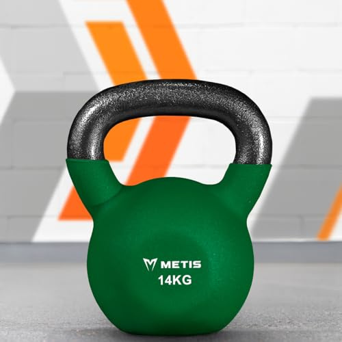 METIS Kettlebell in Neoprene | 4 kg-28 kg | Allenamento A Casa e Palestra (14 kg)