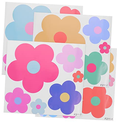 OSALADI 8 Blätter Bunte Blumen Wandtattoo Blumen Hippie Wandkunst Wanddekorationen im Innenbereich kinderzimmer wandsticker wall stickers for kids room Vintage- Bürodekoration drinnen