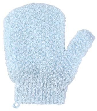 Guantes de Baño Exfoliantes Scrub -Guantes Exfoliantes para Ducha, Spa, Masaje - Guantes Exfoliantes para Cuerpo, Cara, Manos y Pies,5PCS Cinco Dedos de Limpieza Guante de Baño Ducha Scrub (azul)