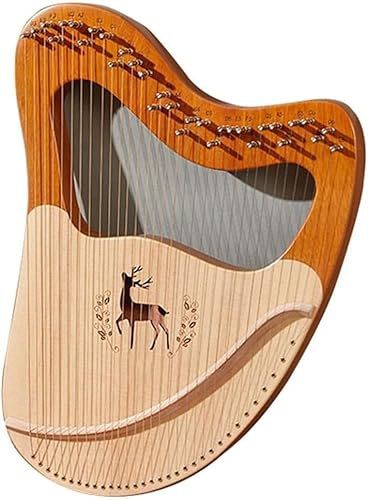 Portable Lyre Harp 21-32-saitige Leierharfe Aus Holz Fichtenholz Harfe Saiteninstrumente Harfe Instrument Lyre für Kinder Anfänger Erwachsene,Einfach Zu Bedienen 24 Strings