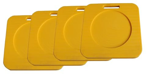 Kranplatten Abstützplatten Stützplatten Stützpolster für Abschleppkran-LKW-Anhänger, gelbe Stabilisierungspolster mit Griff, robuste Stützpolster für Wohnmobile für unebene Oberflächen, Kies, Baumwurz