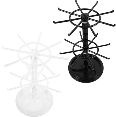 Holibanna 2pcs Rotating Jewelry Display Stand Necklace Holder Organizer for Earrings Keychains Stylish Multi-functional Rack for Dressing Table
