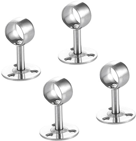 MAGICLULU 4stücke Edelstahl Duschhalterung Schrankstangenhalter Kleidersstangenhalterung Dusche Vorhangstangenhalter Rostfrei Feste Halterung