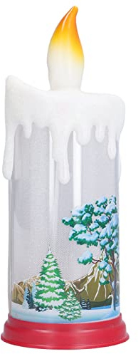 Flammenlose Weihnachtskerzen, LED-Simulationsflamme, Weihnachtsmann-Dekorationsnachtlicht für Weihnachten, Schneekugel-Kerzenlampe mit Schneemann-Dekoration, sichere Niederspannungsversorgung, für de