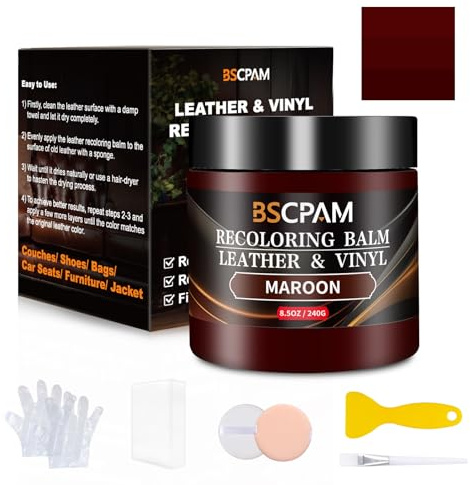 Leder Reparatur Set Kastanienbraun,Flüssigleder Lederpflege für Ledercouch,Autositze,Vinyl,Leder Sofa Kratzer/Fleck,Kunstleder Reparaturset,Lederfarbe Lederfett für Zerkratzte,Riss und Verblasste