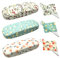 FZSECRIU 3 Stück Brillenschutzhülle, Hartschalenbrillenetui für Damen und Kinder, Retro-Blumenmuster, PU-Leder, Magnetisch oder Druckknopf, Polyester-Innenmaterial