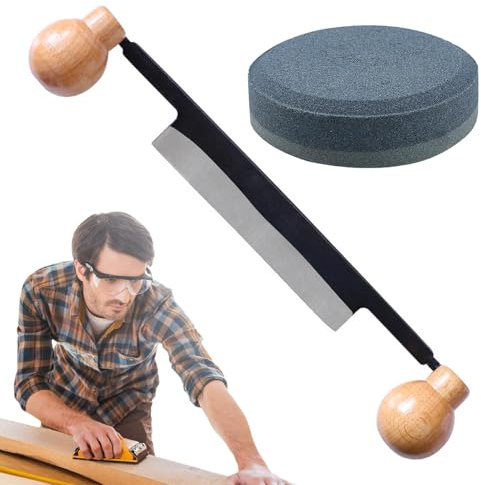 Utensile per rasatura, strumento per la rimozione della corteccia, raschietto per legno a doppia impugnatura, strumento per la lavorazione del legno, rimozione della corteccia, raschietto dritto per