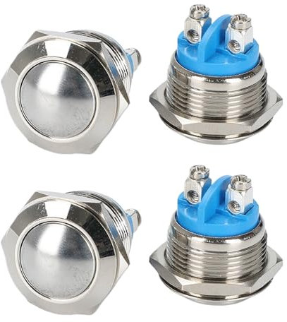 Pulsante Campanello Ricambio | 4 Pulsanti Campanello Elettrico Per Esterni | Componenti Metallici per Miglioramento Casa Edifici Residenziali Garage Pareti