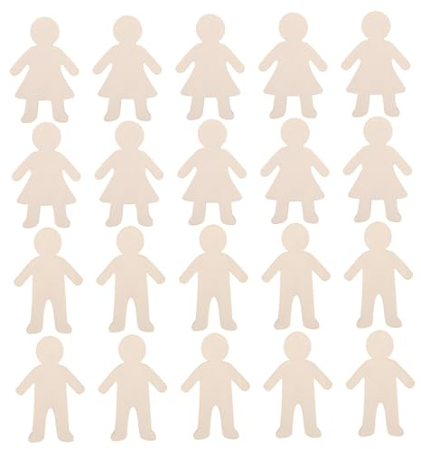 Figurines en Bois à Peindre pour Garçon et Filles, 20 Pièces