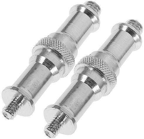 YOSADIER Adaptador de Tornillo Roscado de 1/4 a 3/8 para Soporte de Luz Aleación de Aluminio, 2 Piezas, Fácil Montaje para Accesorios de Estudio
