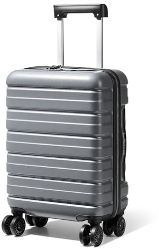 Lekesky Cabin Suitcase 55x35x22.5, TSA Lock Carry-On Luggage for EasyJet, British Airways, Jet2, Lightweight ABS Hard Shell, Grey