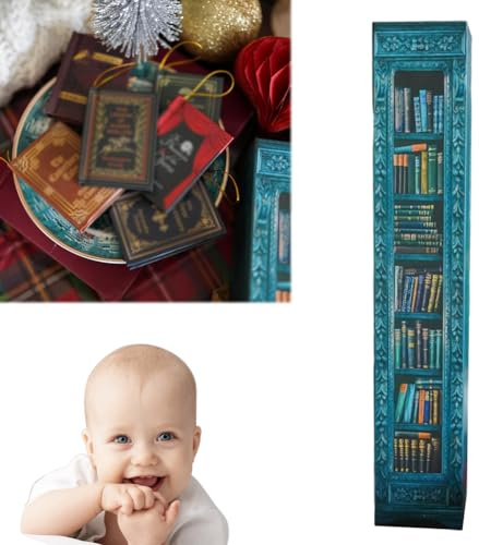 OKESYO Mini Book Ornament Advent Calendar 2025 Mini Book Advent Calendar 2025 with 24 Books Gift Christmas Countdown Calendar for Women Man Christmas Books Lovers