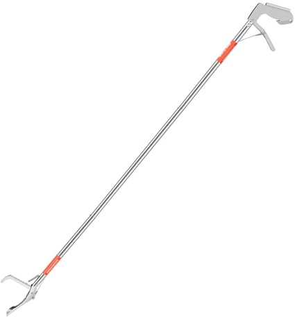 Snake Grabber 50inch Collapsible Snake Catcher Professional Reptile Snakes Grabber Tool Wide Jaw Stainless Steel Snakes Tongs Multifunctional Catching Tool