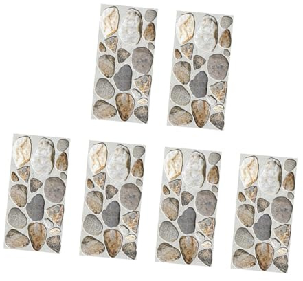 FIXOSHEE 6 Pièces Autocollants Muraux pour Carrelage en Pvc Auto-adhésifs, Résistants à Haute Température, Décor Créatif pour Salle de Bain Cuisine Couleur Aléatoire