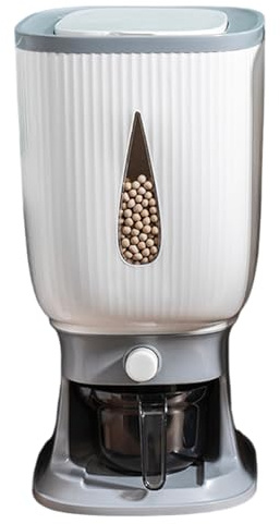 Odoukey Rice Dispenser 10kg Sealed and Moisture-Proof Plastic Rice Storage Container with Measuring Cup, Visible Cereal Dispenser