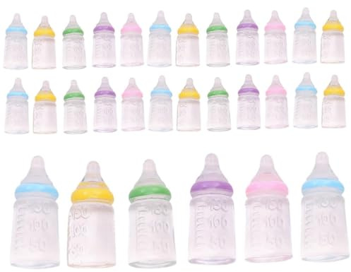 Biberon de lait de poupée pour bébé, 30 pièces, mini bouteilles en plastique colorées, bouteille jouet légère et compacte, nouveauté multi-usage, petit pot bonbons pour baptême, bricolage artis