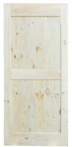 Schiebetür Holz 85x212 cm - Rustikale Holztür aus Kiefer - Türblatt für Schiebetürsystem Wandmontage - Platzsparende Zimmertür für Wohnzimmer und Schlafzimmer - Schiebetürblatt ohne Schiene