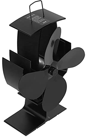 LMHHMIN 4 Blades Heat Powered Stove Fan Heat Circulating Aluminum Fireplace Fan for Home Wood Log Burning