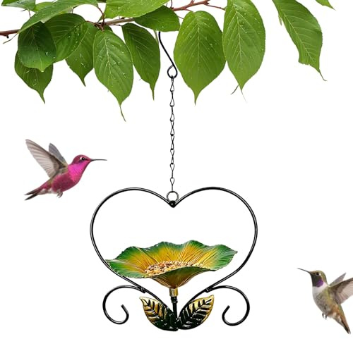 s para Aves Silvestres,Decoración de Hierro con Forma de Flor Resistente a la Intemperie | Pájaros Decorativo,Patio, Observación Aves, Pinzones, Loros, Interior/Exterior, Comida/Agua