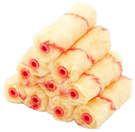 ProDec 10 Pack 4 inch Long Pile Woven Mini Paint Rollers for a Smooth Finish Painting with Trade & DIY Emulsion Paints on Interior Walls and Ceilings, 4