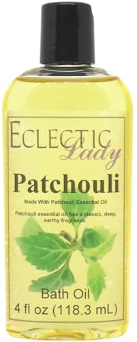 Patchouli Bath Oil - Scented Body Oil - Relaxing & Moisturizing Bathing Oil - Fragrance Body Oil For Dry & Rough Sensitive Skin - 8 oz