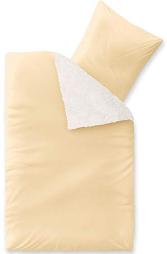 CelinaTex Fantasia Bettwäsche 135 x 200 cm 2teilig Nicki Bettbezug Sherpa Lammfell-Optik Bezug Sandy beige