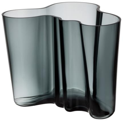 Iittala, 1020905, Alvar Aalto vases, glass, grey, 19 x 20 x 16 cm