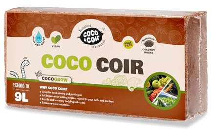 Coco&Coir 650g (9L) Kokoserde | Blumenerde aus Kokosfaser | Kokostorf | Kokoseinstreu Bodengrund für Reptilien | 100% natürlich | Terrariensubstrat aus Kokoserde | Kokoshumus