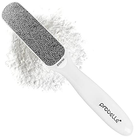 Probelle Double Sided Multidirectional Nickel Foot File Callus Remover - Immediately Reduces calluses and Corns to Powder for Instant Results, Safe Tool (White)