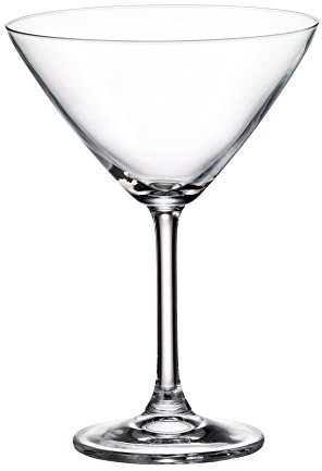 Juego 6 Copas de Martini en Cristal de Bohemia Titanium 280 ml