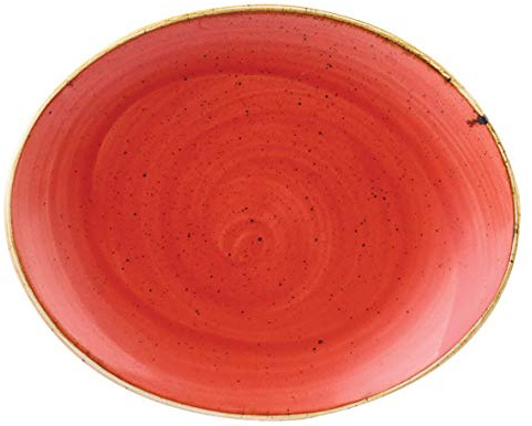 Churchill Stonecast -OVAL Coupe Plate Teller- Durchmesser: Ø19,2cm, Farbe wählbar (Berry Red)