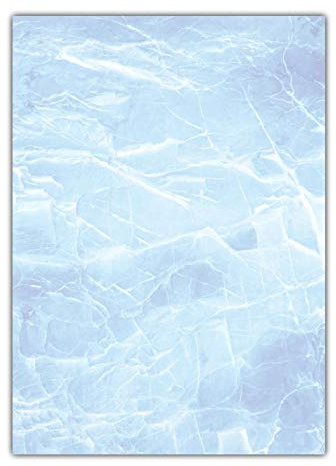Marmorpapier Motivpapier Briefpapier (MPA-5217, DIN A4, 25 Blatt) Marmor Eis blau Gastronomie