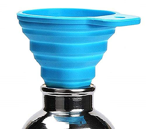 Embudo de silicona plegable para aceite - resistente a altas temperaturas - viaje - azul claro - visto en televisión - idea de regalo de cumpleaños