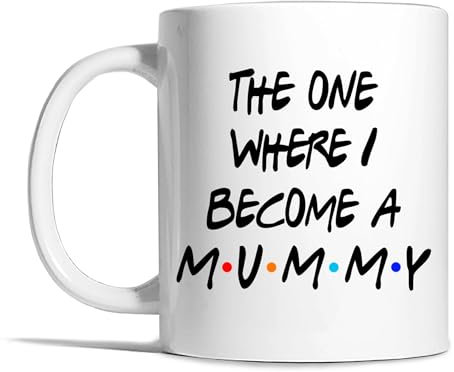 Risk-A Designs 'The One Where I Become a Mummy/Daddy' Customisable Listing Mug Set for New Expecting Parents (Mummy)