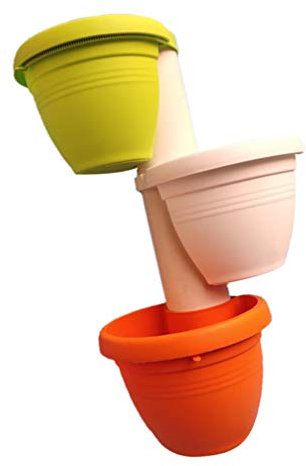 Cabilock 3pièces Pot De Fleurs Suspendu avec Gouttière Et Drainage pour Plantes Panier De Fleurs Suspendu pour Maison Ornement De