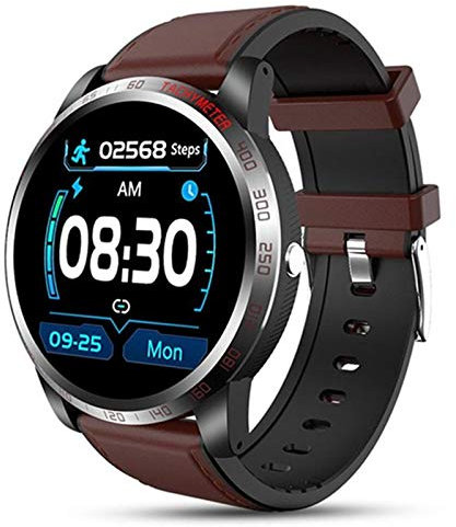 QESTO AKK Smart Watch W3 ECG + PPG HRV Blood Pressure Heart Rate Monitor Activity Tracker Men's IP67 Waterproof Sports Smartwatch(B)