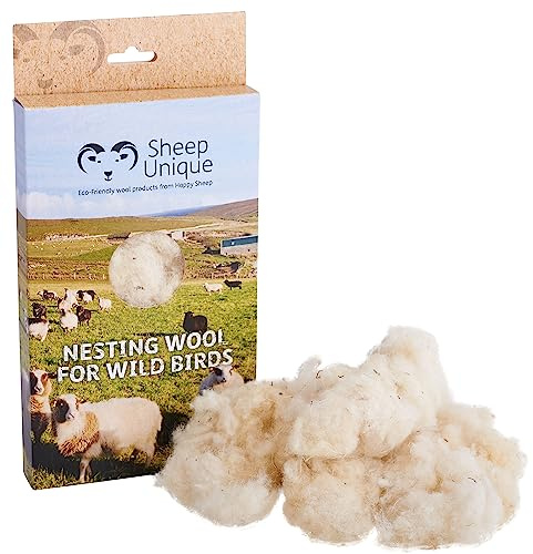 Bird nesting material - 100% pure natural British wool. Soft, warm and eco-friendly - made only from high-welfare sheep wool ethically farmed in Orkney.