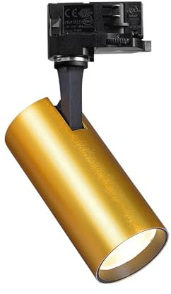 IDEAL LUX Sistema luce binario FOX 15W CRI80 3000K ON-OFF GD, Sistema a rotaia, Illuminazione modulare, Dispositivo su binario, 8x6h17 cm, Ottone