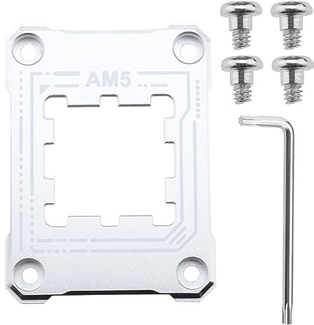 Create idea AM5 Supporto CPU AM5 Telaio Contatto Anti-Piegatura con 4 Viti e 1 Cacciavite Correttivo Anti-Piegatura Telaio di Fissaggio 75x56mm/ 2.95x2.2in Argento