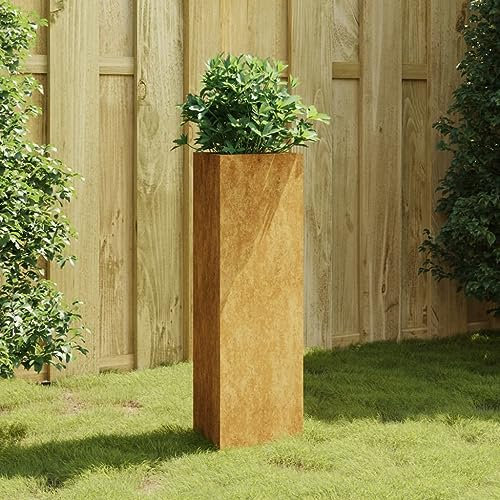 ADWOA Jardinera de Acero corten 30x26x75 cm Huerto Urbano Jardineras Exterior Grandes