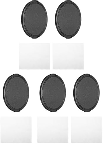 PATIKIL 82mm Lens Cap, 5 Pack Sides Pinch Snap Camera Lens Cover for Front Lens with Cloth, Suitable for 82mm Thread Universal DSLR Lenses for Nikon, for Fujifilm, for Pentax, for Leica