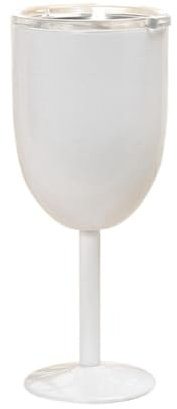 Joselin Verre à vin en acier inoxydable double couche couleur calice grande capacité résistant à la tasse, tasse à vin, blanc