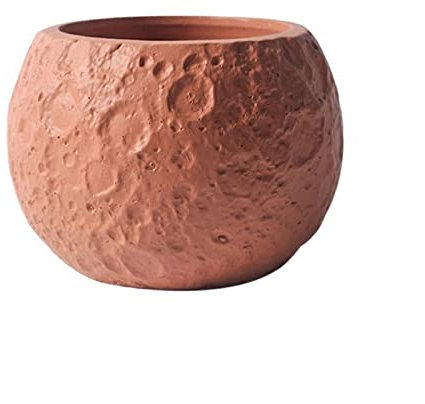WANGHAI-666 Pot de Fleurs Pot de Plante Vert Lune de Couleur personnalisé Pot de Plante Rond créatif en Ciment Planteur de conteneur de Plante Durable Pot de Fleurs(Orange)